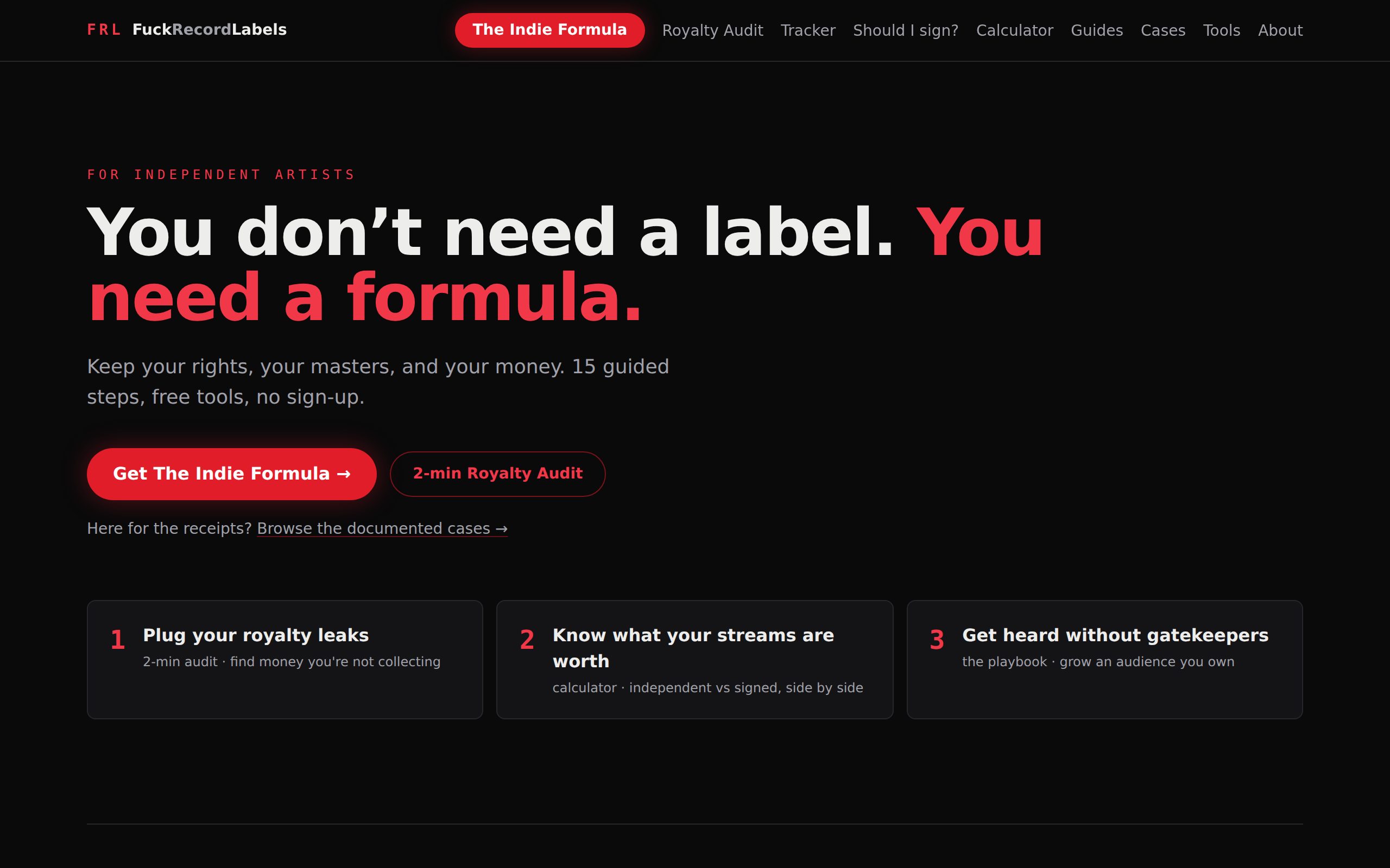 The Indie WAV homepage